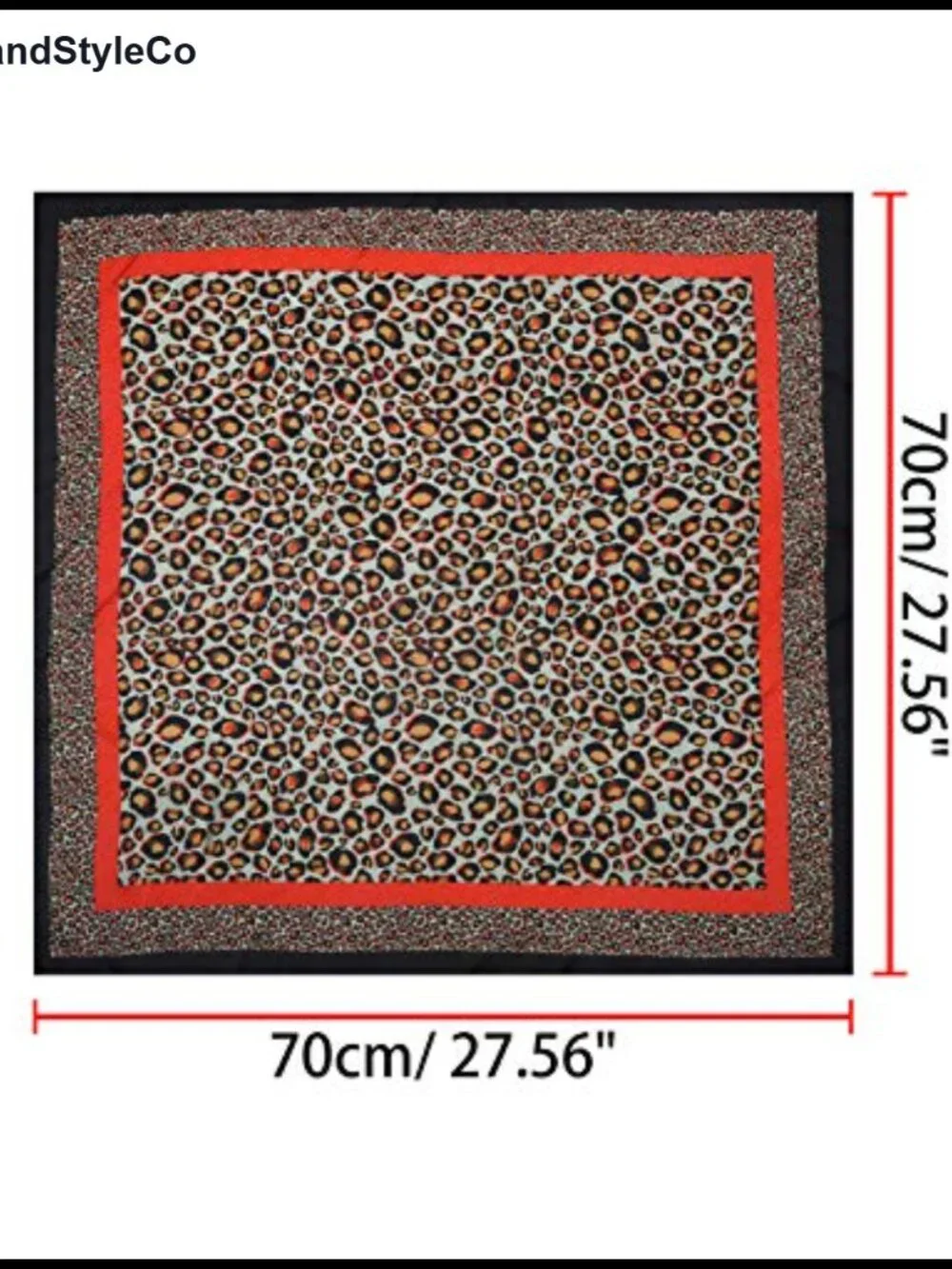 Leopard Print Silk Like Square Scarf, Polyester Neck Scarf